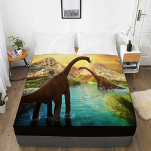 3D HD Digital Custom Bed Sheet With Elastic,Fitted Sheet for Kids Baby Child adult,Brachiosaurus Dinosaur Mattress Cover 150/160 2024 - buy cheap