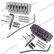 A Set 6 string Saddle Tremolo Bridge System for Electric guitar accessories With Heavy Thickened Base Chrome Black for choose 2024 - buy cheap