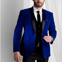 Blazer azul real masculino, jaqueta e lapela xale com um botão, ternos para homens, estilo celebridade, jantar, baile 2024 - compre barato