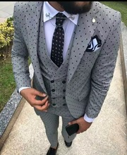 2018 New  Men Wedding Suits Slim Fit 3 Pieces Tuxedo Groom Groomsman Custom men suits for wedding traje hombre jacket pant vest 2024 - buy cheap