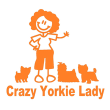 Car Sticker Jdm Car Styling Character Modeling Crazy Yorkie Lady Window Bumper Vinyl Decal Tailgate 18 x 15cm 2024 - buy cheap