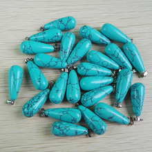 Wholesale calaite stone pendant stone pendants jewelry stones Charms water drop pendant 50Pcs/lot Free shipping 2024 - buy cheap