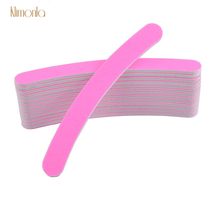 Professional 10pcs 180/180 Pink Wood Nail File Curve Banana Sanding Buffer Blocks Grinding Polishing UV Gel Manicure Care Tools 2024 - buy cheap