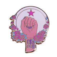 Pastel girl power badge feminist pin flower ladies brooch female empowerment jewelry women art accessories 2024 - buy cheap