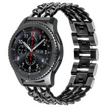 Для Samsung Galaxy Watch 3 45 мм ремешок 46 мм нержавеющая сталь 22 мм ширина браслет для Gear S3 ремень металлический ремень 2024 - купить недорого