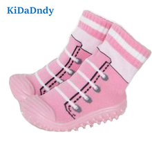 Kidadndy/носки для малышей мягкая подошва Нескользящие тапочки резиновая подошва детские сапоги малыш девочка мальчик новорожденный ребенок обувь носки WS9321 2024 - купить недорого