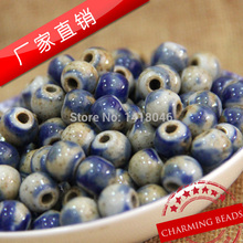 Wholesale Chinoiserie 10/12mm 50pcs Blue Ceramic Ball Beads,Round Spacer Beads Fit Jewelry Diy CY001 2024 - buy cheap