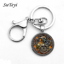 Suteyi Vintage Cthulhu Symbol Key Chain With Hook Steam Punk Vinkling Letter Octopus Pattern Key Holder Women Men Jewelry 2024 - buy cheap