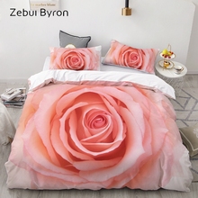 3D постельных принадлежностей AU Custom/Europe, набор пододеяльников США queen/King, одеяло/покрывало, постельное белье розовый цветок розы, Прямая поставка 2024 - купить недорого