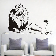 Виниловая наклейка на стену с изображением Льва, животного, Лев, домашний декор, креативная роспись в гостиной, художественная аппликация, съемная мультяшная Настенная Наклейка D564 2024 - купить недорого