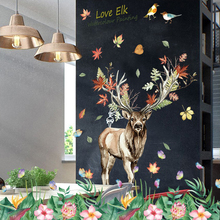 Painting Deer Wall Stickers Room Decor Removable Vinyl Mural art Decals for Living Room Window Glass Shop Decoration Stickers 2024 - buy cheap