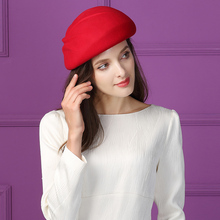 Chapéu de lã feminino fedoras, chapéu de domo de lã para estudantes, chapéu quente para festa de lazer, moda estudante, chapéu de estilo britânico 2024 - compre barato