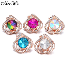 6pcs/lot New Rose Gold Snaps Jewelry Rhinestone Love Heart 18mm Snap Buttons Fit Snap Button Jewelry Bracelet Bangle Necklace 2024 - buy cheap