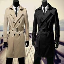 2020 new designer double-breasted clothing mens trench coats man long coat men casual clothes slim fit overcoat long sleeve 2024 - buy cheap