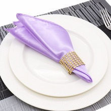 10 pcs 50cm Square Satin Napkins Solid Handkerchief for Wedding Party Hotel Restaurant Table Decors 2024 - buy cheap