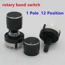 Interruptor giratório rs26 com 1 posicional, 2 peças, 12 polos e interruptor giratório com giro de canal único + 2 peças de botão 2024 - compre barato