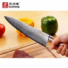 Sunlong facas de chef profissional 10 Polegada-japonês VG-10 67 camadas de aço damasco-punho de jacarandá 2024 - compre barato