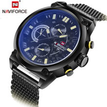 Naviforce relógio masculino impermeável, relógio de pulso fashion casual para homens, marca de luxo militar de quartzo e moda, 2018 2024 - compre barato