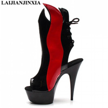 LAIJIANJINXIA/Новый дизайн; пикантные женские туфли на платформе и высоком каблуке 15 см; обувь для ночного клуба и вечеринки; обувь для танцев на шесте; ботильоны; Танцевальная обувь 2024 - купить недорого