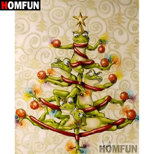 HOMFUN 5D DIY Алмазная картина полностью квадратная/круглая дрель "Рождественская елка" 3D вышивка крестиком подарок домашний декор A00627 2024 - купить недорого