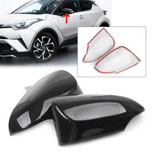 Capa para espelho retrovisor automotivo, em plástico abs para toyota chr modelo 2016 2017 2018 2024 - compre barato