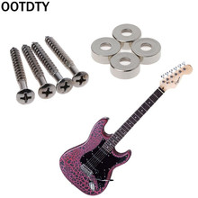 Ootdty 4 pçs guitarra baixo metal fim pino cinta botões fechaduras parafusos almofada conjunto preto novo 2024 - compre barato