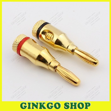 100 unids/lote conector Banana de 4mm chapado en oro Cable de altavoz de Audio 4mm conector Banana 2024 - compra barato