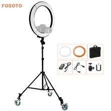 fosoto RL-18 Photography Lighting Video Studio Digital Phone Camera & stand &3 Wheels Kit 5500K Dimmable240 LED Ring Light Lamp 2024 - buy cheap