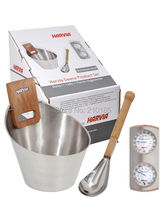 Harvia  Free shipping SS sets(Bucket,Ladle,Thermo-hydrometer)  into one carton  sauna accessories 2024 - buy cheap