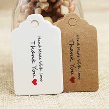 Vintage style thank you gift tag paper jewelry swing hang tag handmade with love products note tag 200pcs per lot 5*3cm 2024 - buy cheap