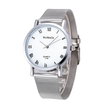 Часы наручные женские с сетчатым браслетом из нержавеющей стали, модные повседневные люксовые, серебристые 2024 - купить недорого