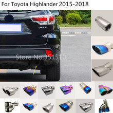 car body styling cover Stainless steel muffler pipe outlet dedicate exhaust tip tail For Toyota Highlander 2015 2016 2017 2018 2024 - buy cheap