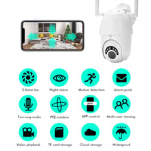 Hd 1080p wifi câmera ip sem fio armazenamento em nuvem ao ar livre câmera de vigilância segurança ptz velocidade dome cctv ip65 60m ir corte 2024 - compre barato