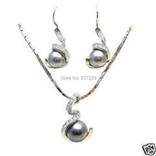 Wholesale price FREE SHIPPING ^^^^grey shell pearl earring pendant necklace jewelry sets 2024 - buy cheap