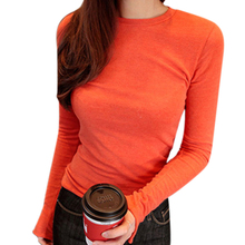 Женская облегающая футболка с длинными рукавами, базовая эластичная футболка с пуговицами в Корейском стиле, одежда для женщин 2024 - купить недорого