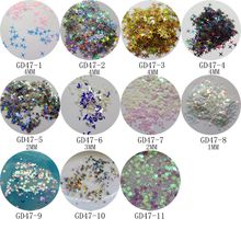 GD47 In-a-bag/in-a-jar Thin Colorful Star Round Moon Mix-Designs Transparent Glitter Nail art Glitter Pieces Nail art decoration 2024 - buy cheap