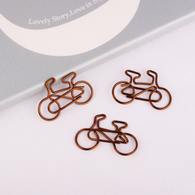 Coffee Color Bicycle Clip Lovely bike Shaped Paper Clip Paper Bookmark Accesorios Oficina Metal Paper Clips Office Accessories 2024 - buy cheap