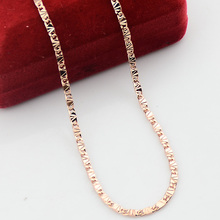 Slim 2.5mm 18inch Man Woman Unisex Rose Gold Color Filled Necklace Chains Cheap Jewelry(NO RED BOX) 2024 - buy cheap