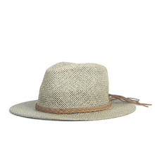 Женская и мужская соломенная шляпа от солнца с широкими полями Панама шляпа для пляжа фетровая шляпа в стиле джаз шляпа размер 56-58 см 2024 - купить недорого