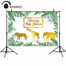 Allenjoy backdrop for photography baby shower birthday jungle animal party golden frame photophone for photo studio background 2024 - buy cheap