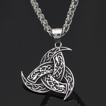 Men stainless steel viking Odin's Horn wolf Pendant necklace 2024 - buy cheap