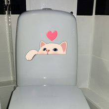 YOJA 21,7*15,5 см Taoxin мультяшный Кот украшение для детской комнаты Настенные наклейки туалетный стикер 2024 - купить недорого