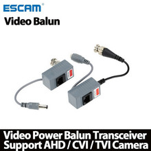 ESCAM 10pcs CCTV Camera Accessories Audio Video Balun Transceiver BNC UTP RJ45 Video Balun with Audio Power over CAT5/5E/6 Cable 2024 - buy cheap