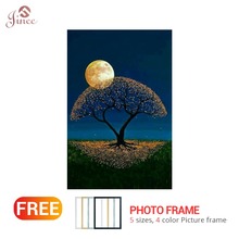 Pintura de diamante paisagem em tela cheia lua árvore diamante mosaico imagem de pintura de diamante paisagem strass decoração de casa 2024 - compre barato