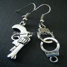 Punk Asymmetry Gun Handcuffs Earrings For Women FREEDOM Pistols Drop Earrings Steampunk Couple Dangle Earings Jewelry Gift 2024 - buy cheap