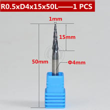 Free shipping-1PCS R0.5*D4*15*50L*2F HRC55 Tungsten solid carbide Coated Tapered Ball Nose End Mill taper and cone end mills 2024 - buy cheap