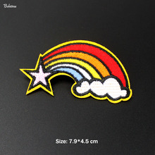 2019 Fashion Rainbow Patch Iron on Creative Badge for Kids Jacket Jean DIY Decorative Appliques Stickers Cloth Parche 2024 - buy cheap