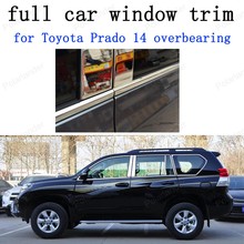 for Toyota Prado 2014 overbearing Car Exterior Accessories full Window Trim Stainless Steel with center pillar 2024 - buy cheap