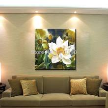 Hand Painted Modern Home Decoration Lotus Oil Paintings On Canvas Sets Wall Art Pictures landscape Unframed 50X50CM 2024 - buy cheap