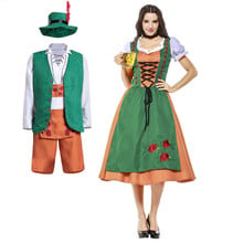 Men Women German Oktoberfest Costume Bavarian Traditional Beer Costume Bar Waiter Promotion Clothes 2024 - buy cheap